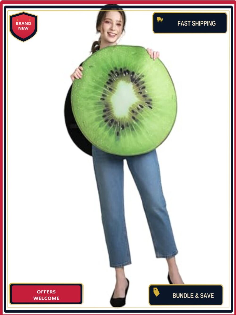 Unisex Adult Kiwi Fruit Costume One Size Tunic Halloween Party